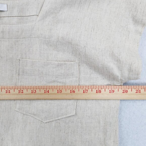 Madewell Shirt Womens Small Cream Natural Linen Cotton Square Neck Top NEW - Picture 3 of 10